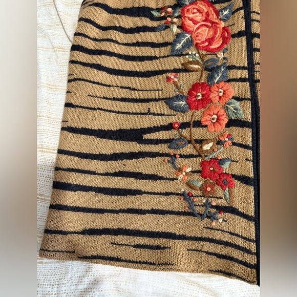 Alfred Dunner embroidered floral stripe zip vest size large - Picture 12 of 14